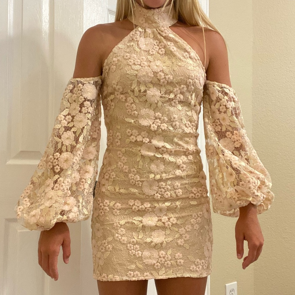 Light pink floral long sleeve dress from REVOLVE